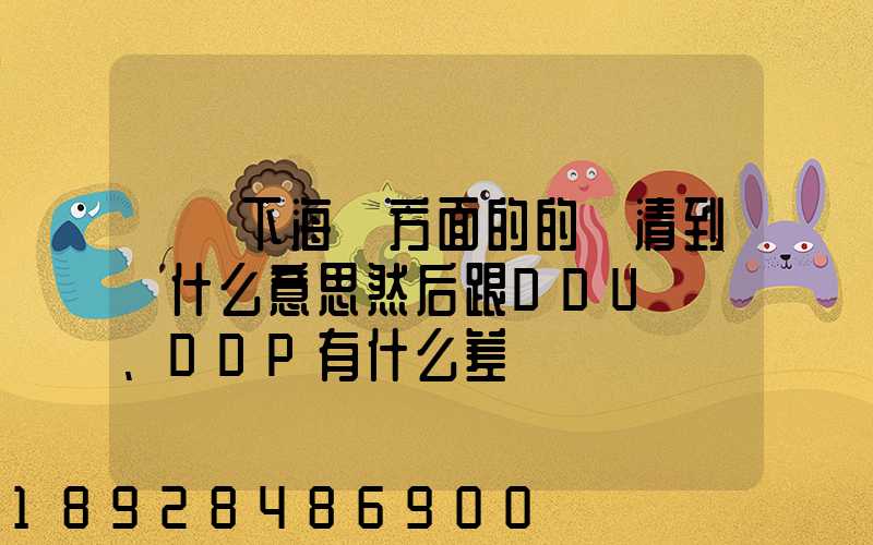 請問下海運方面的的雙清到門什么意思然后跟DDU、DDP有什么差別